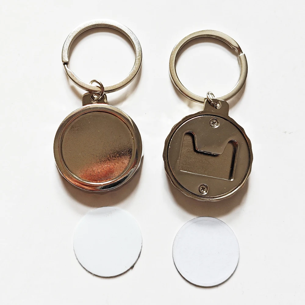 Imagem -04 - Round Metal Opener Keychains Sublimação em Branco Home Bar Uso 40 Pcs por Lote