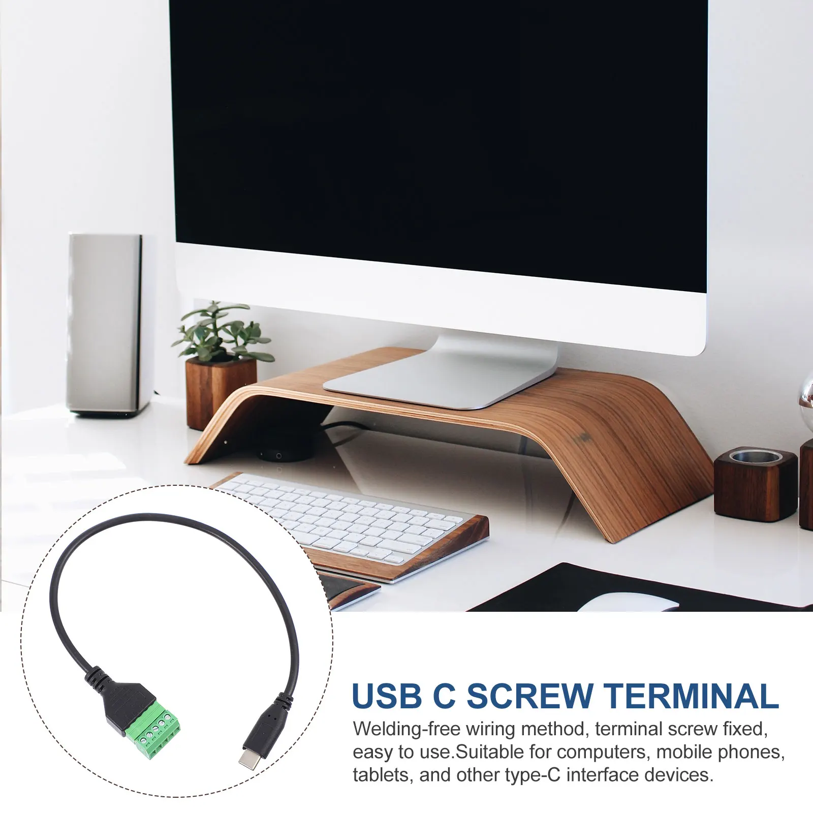 

Type-C Adapter Charging Cable Usb Screw Terminal Block Computer Extender Copper Extension to
