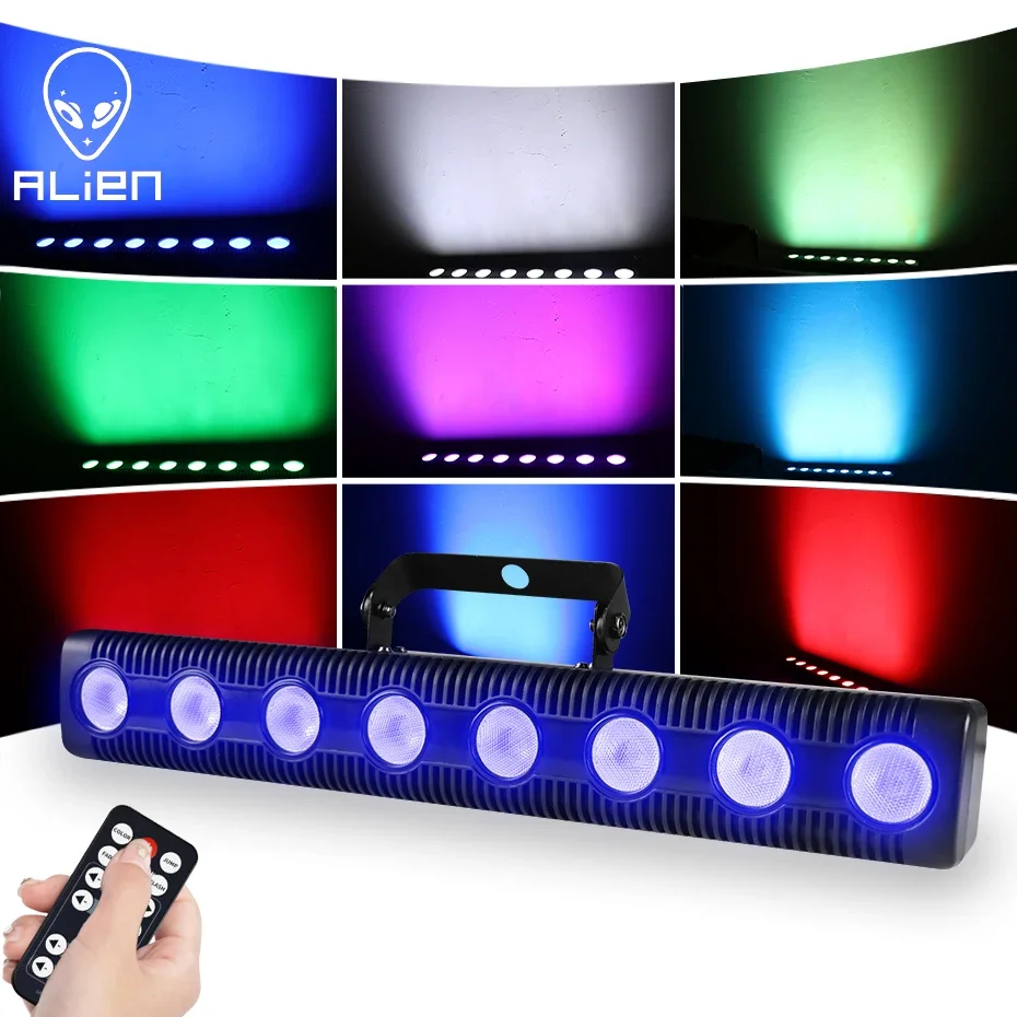 

ALIEN 8 LED RGBW 4IN1 DMX Wall Wash Lamp DJ Disco Party Stage Light Effect for Dance Bar Holiday Wedding Xmas Halloween Decorate