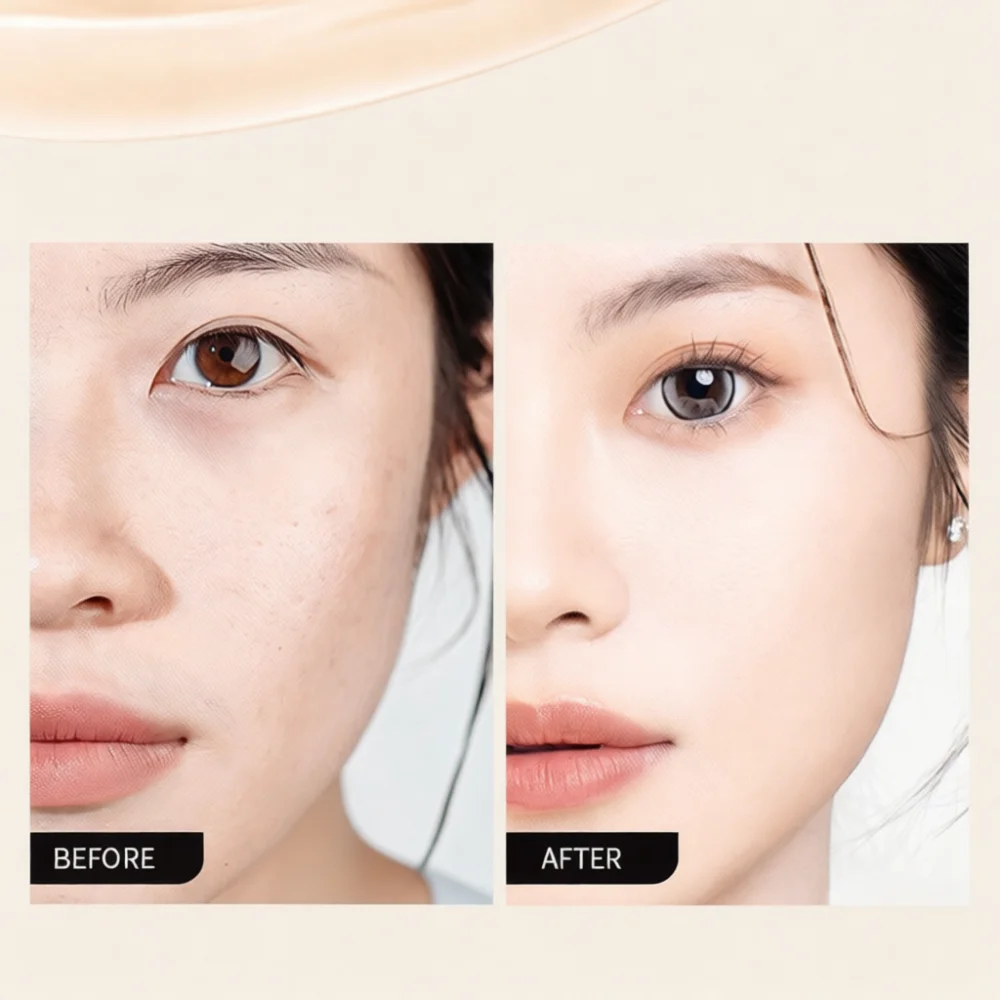 GECOMO Air Texture Liquid Foundation Natural Matte Concealer Long Wear Makeup Base Pore Refining Fade Blemish Face Cream