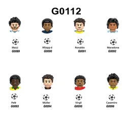 Football Players Mini Figures Soccer Minifigures Assemble Bricks Building Blocks Toys For Kid Messi Neymar Ronaldo Mbappe Muller