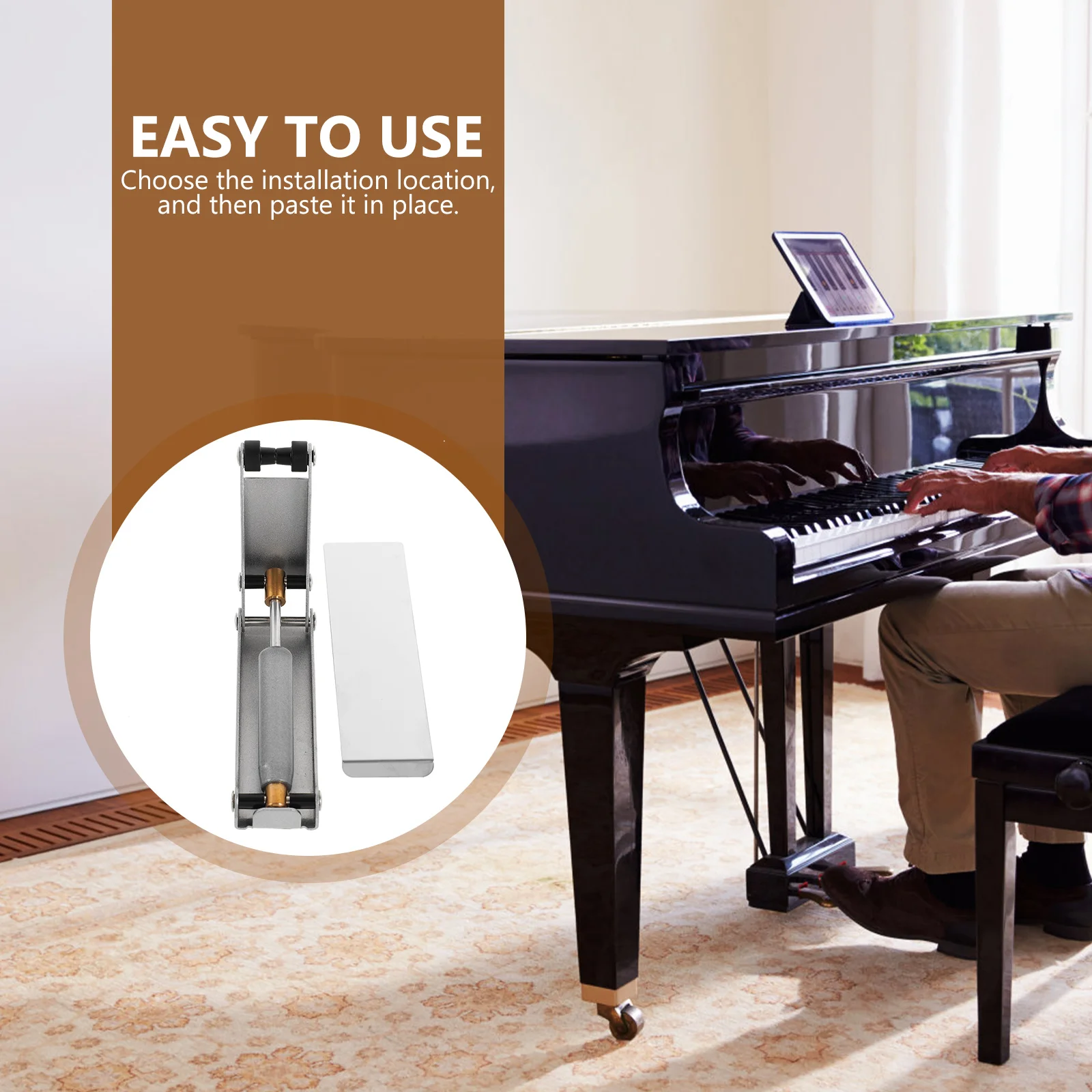 

Piano Slow Fall Device Silver Metal Buffer Finger Protector Accessory Tool