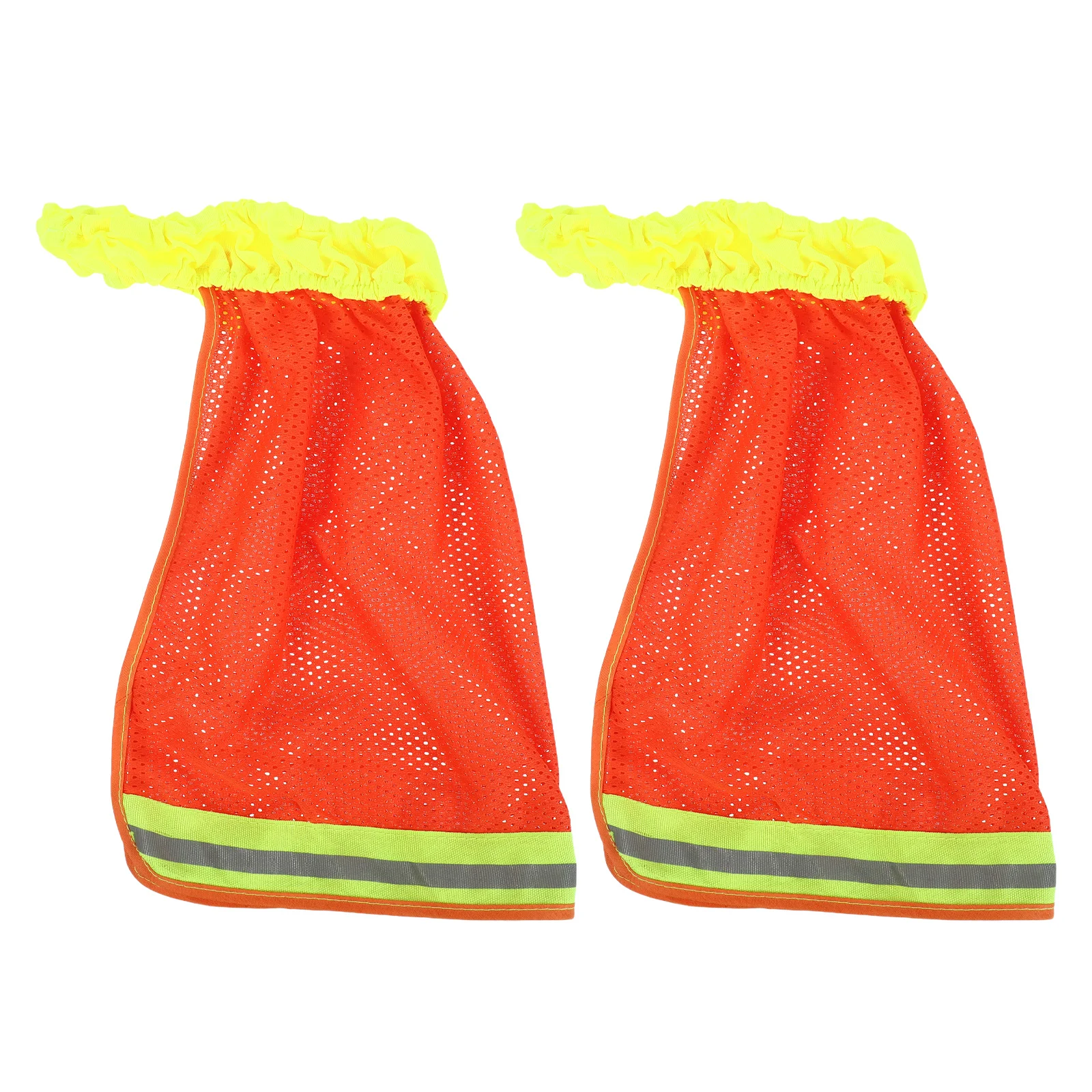 2Pcs Hardhat Sun Shield Cover Reflective Strip Breathable Mesh Protector for Construction Sites Wide Brim Neck Coverage Safety