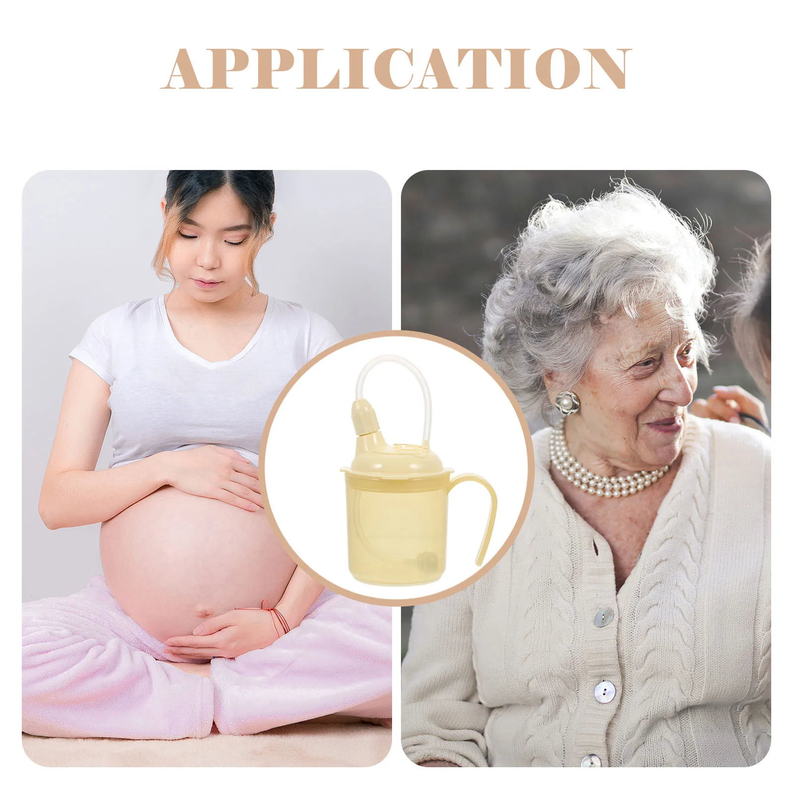 

Elderly Drinking Cup Food Grade PP Non Spill Cups Portable Convalescent Sippy Straw Lid Soup Mug Double Durable Easy