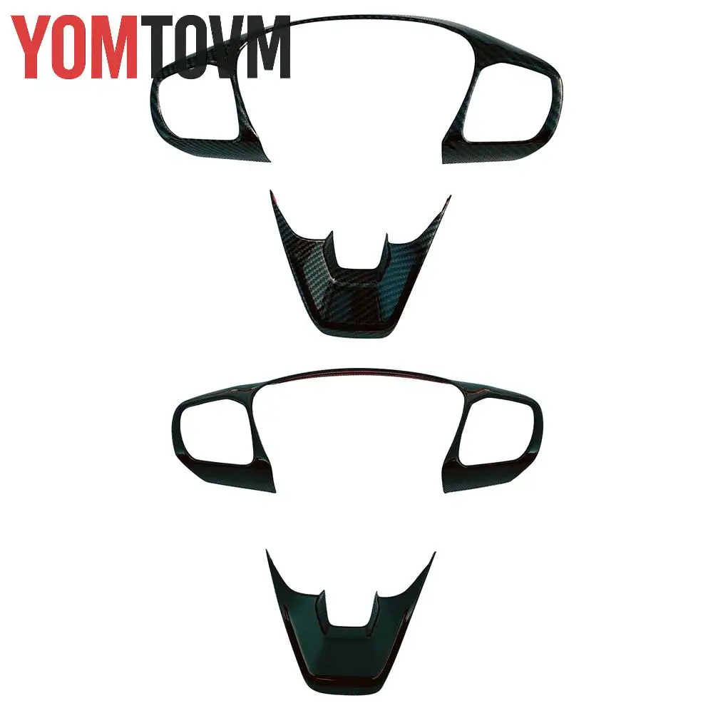 

ABS Carbon Fiber fit for Ford Maverick 2022-2023 Fit For Ford Bronco Sport 2021-2022 Gloss Black Steering Wheel Cover Trim