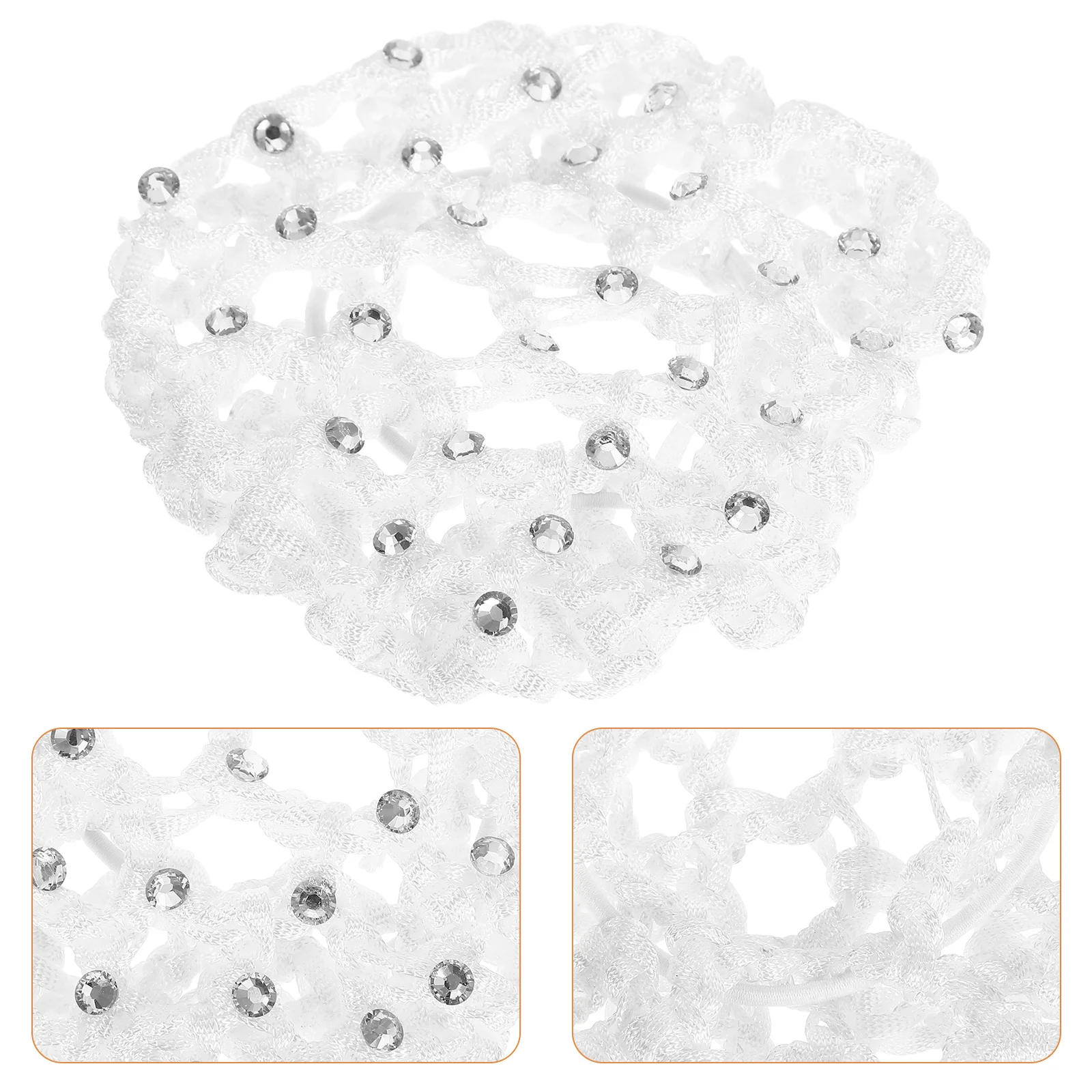 شبكة شعر مرنة مزينة باللؤلؤ، شبكة محبوكة يدويًا للنساء الكعك، آمنة تناسب طوال اليوم، مريحة للممرضات والطهاة والراقصة #1