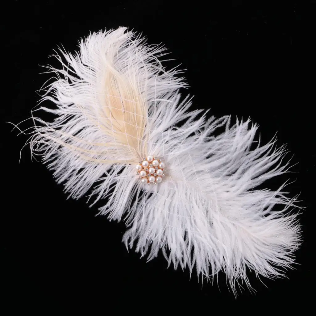 

Elegant Feather Hair Clip Decorative Headpiece Hair Ornament Hair Accessories for Girl Dress Wedding Costume