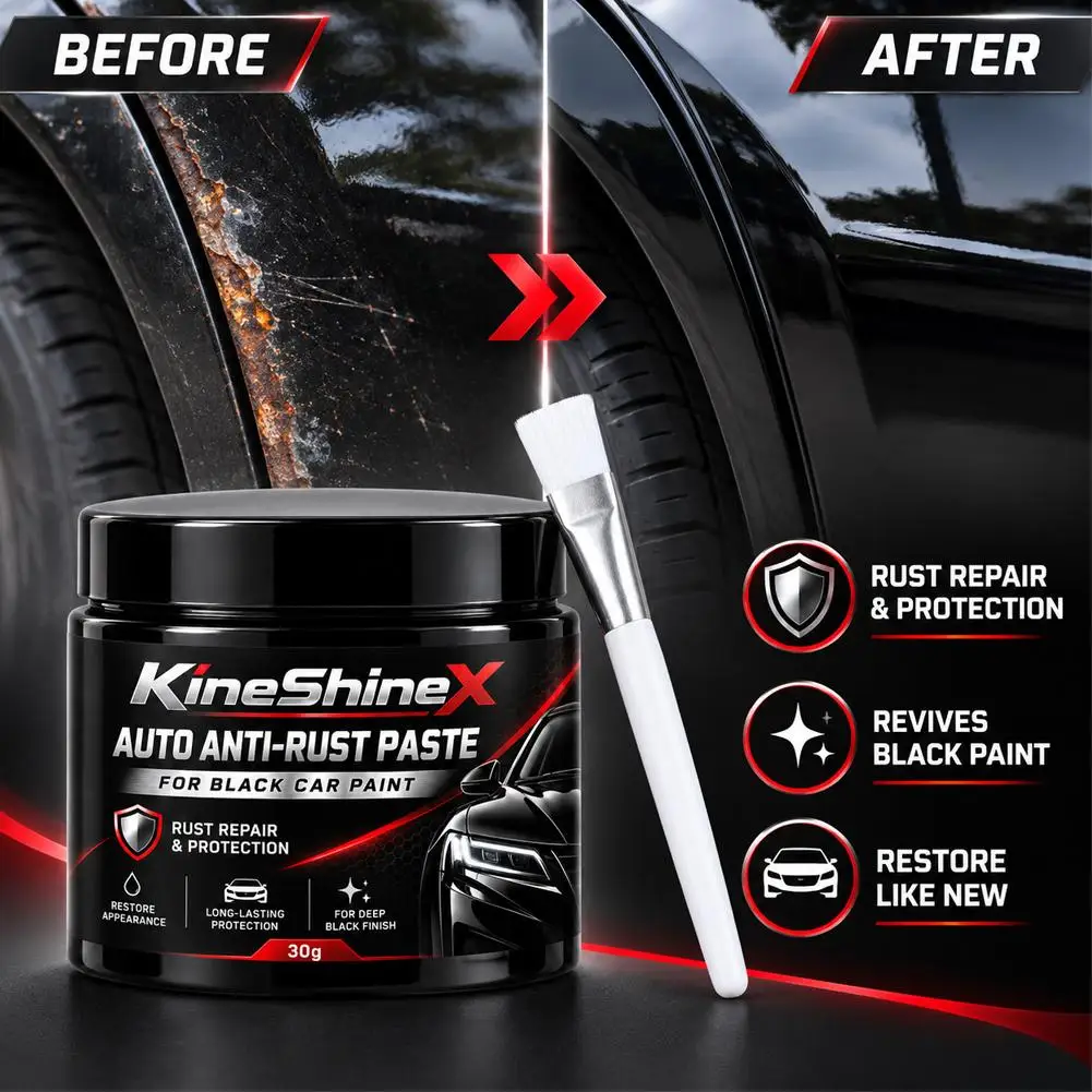 Car Rust Remover Anti Rust Paste Black Car Paint Repair Agent Coating Agent Polish Protection Restorer 50/30g
