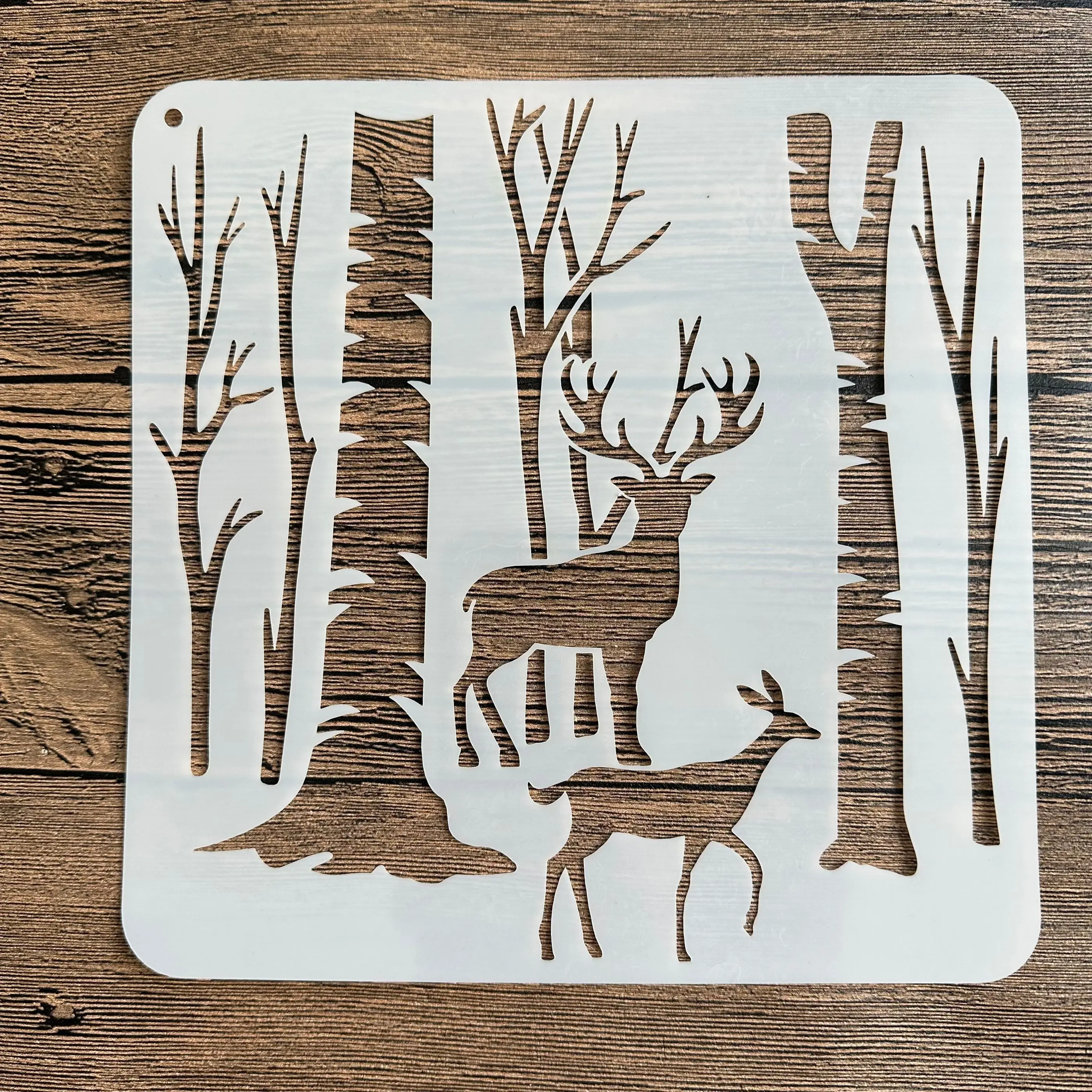 20*20 cm DIY mandala mold for painting stencils stamped photo album embossed paper card on wood, fabric wall forest deer