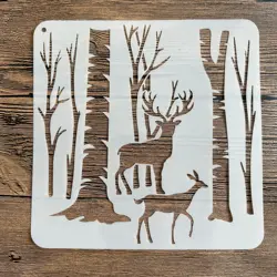 20*20 cm DIY mandala mold for painting stencils stamped photo album embossed paper card on wood, fabric wall forest deer