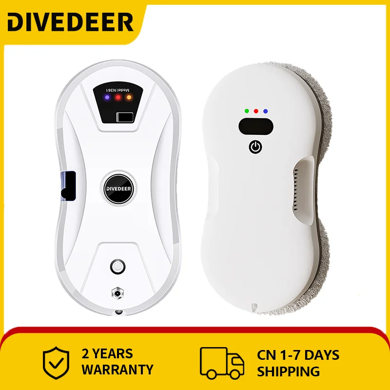 

DIVEDEER two-way water jet electric window cleaner lasting range of large suction anti-fall window cleaner robot