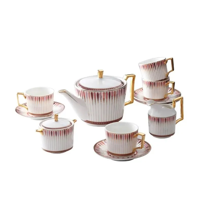 Afternoon teacup tea set, light luxury European high-end bone china, luxury ceramic coffee cup gift box