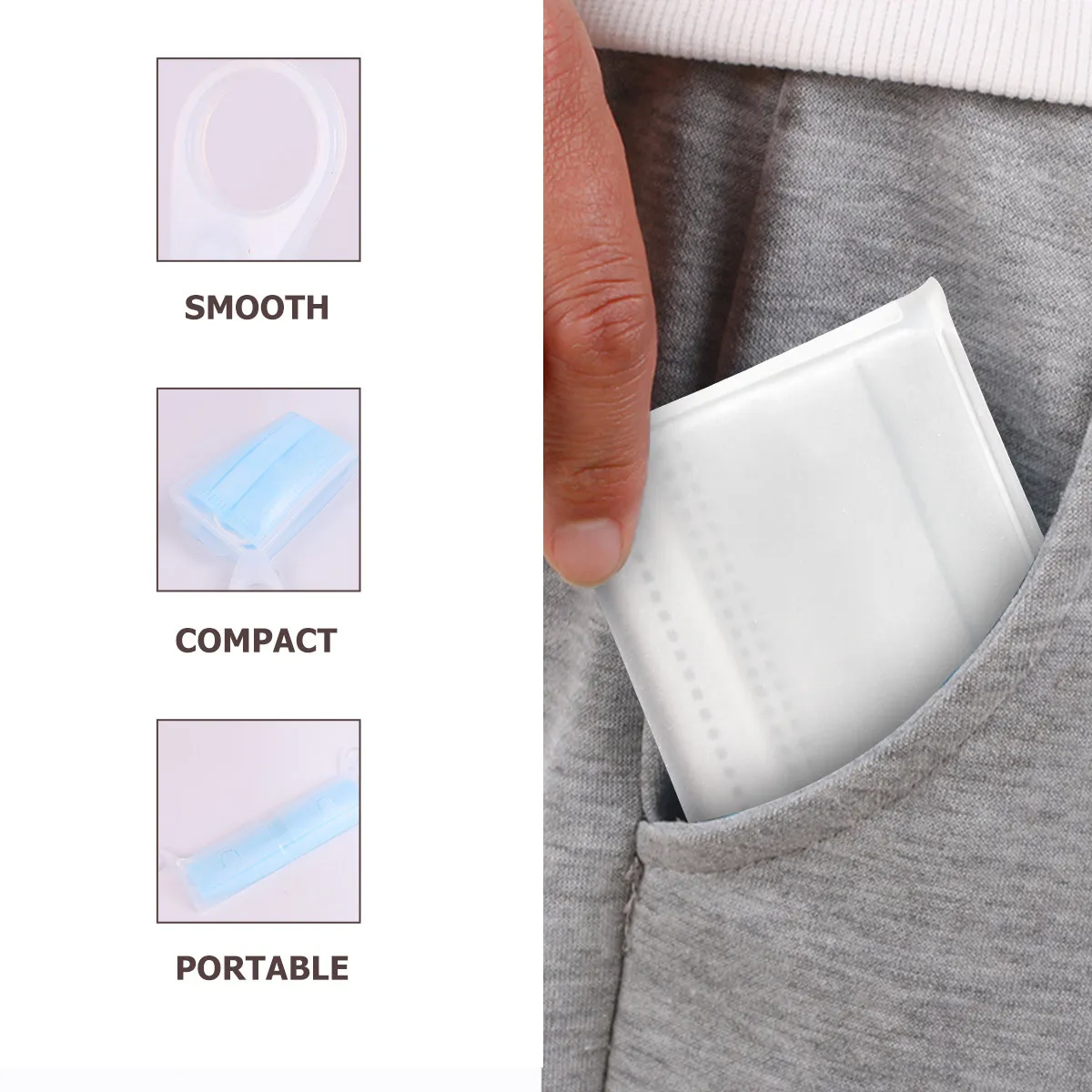 2Pcs Food Grade Silicone Face - Face Mask Storage Box 评论和价格