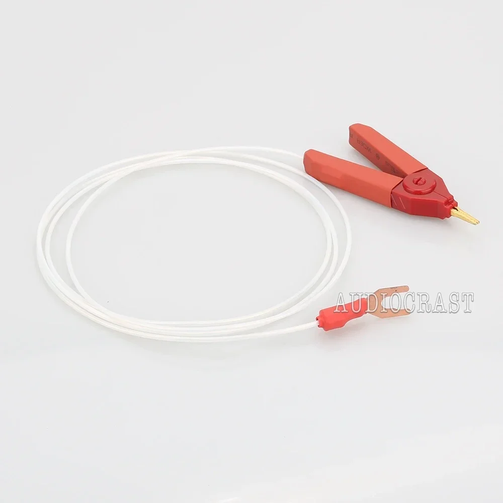 Cable de Audio de plata pura HIFI para amplificador GND, decodificador, altavoz, caja de conexión de Audio, pala de afinación a pala de cocodrilo