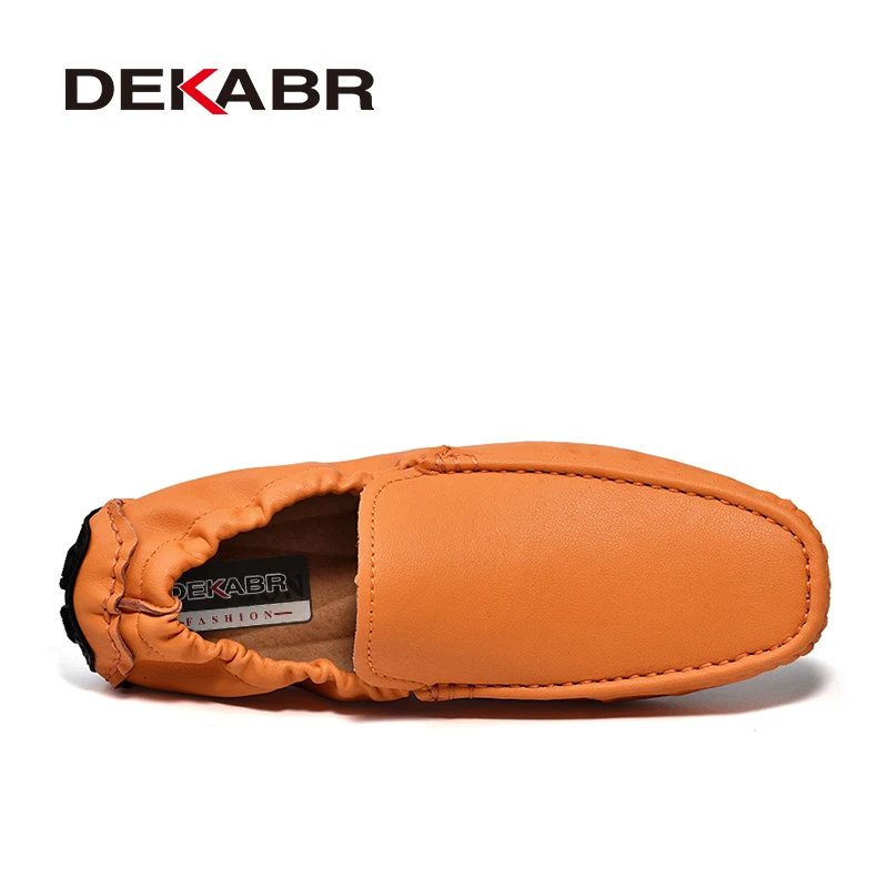 DEKABR Men High Quality Leather Loafers Slip on Casual Shoes Moccasins Men\'s Flats Fashion Supper Soft Men Shoes Size 38-48