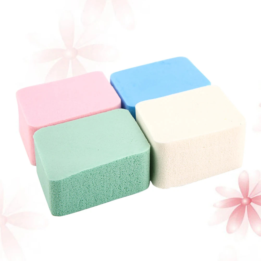 Esponja natural de sopro de pó de diamante de quatro cores, 4 unidades, para maquiagem facial, grande blush, ferramenta aplicadora de base