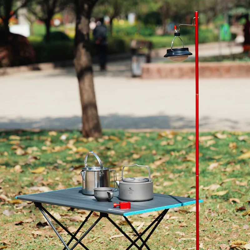 Ground Desk Double Use Camping Alloy Folding Lamp Stand Portable Light Hanging Pole Lamp Hanger