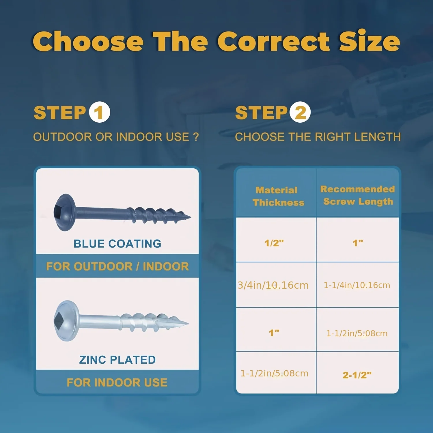 Pocket Hole Screws 100  #8 x 1 Inch #8 x 2 Inch  #8 x 1-1/2 Inch  #8 x 1-1/4 Inch #8 x 2-1/2 Inch Wood Screws