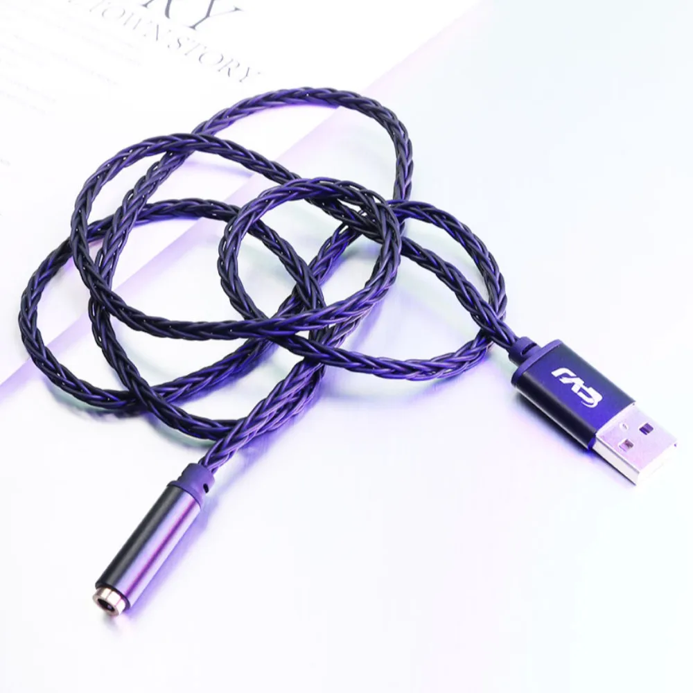 Línea de extensión de decodificación digital CVJ-USB 100cm de longitud 3,5mm/5 pines con chip de cable de auricular todo en uno aleación de aluminio carcasa de metal