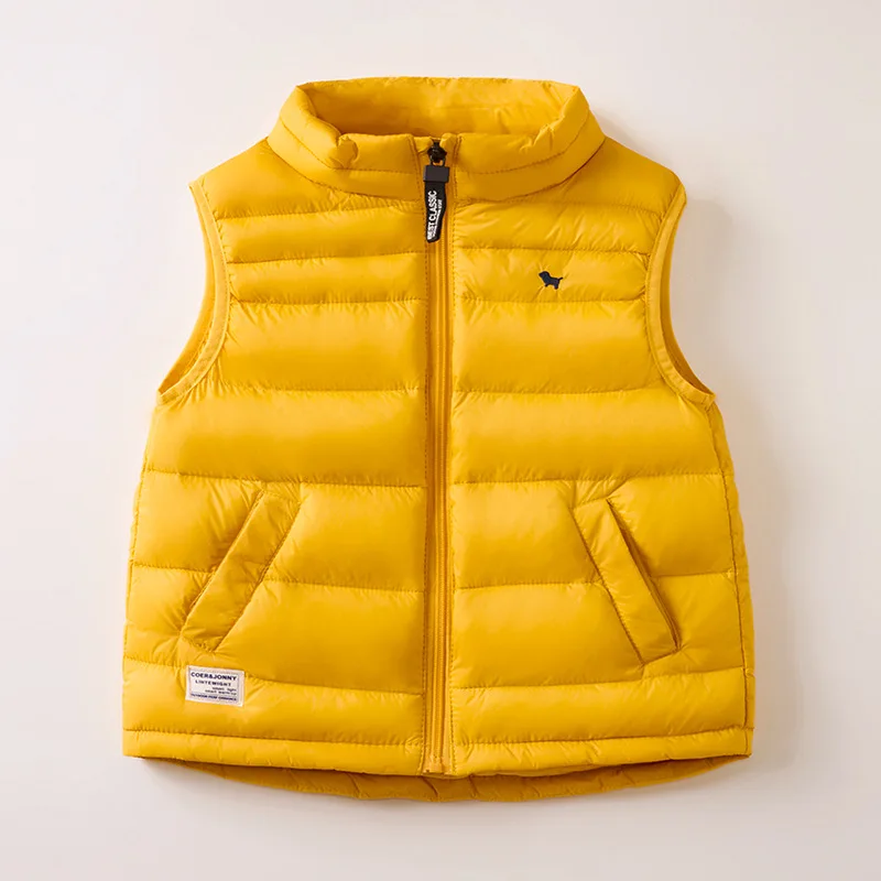 Winter Boys White Duck Down Vest Fashion Solid Thicken Warm Waistcoat For 4-12 Years Teens Kids Cotton Jackets Child Outerwear
