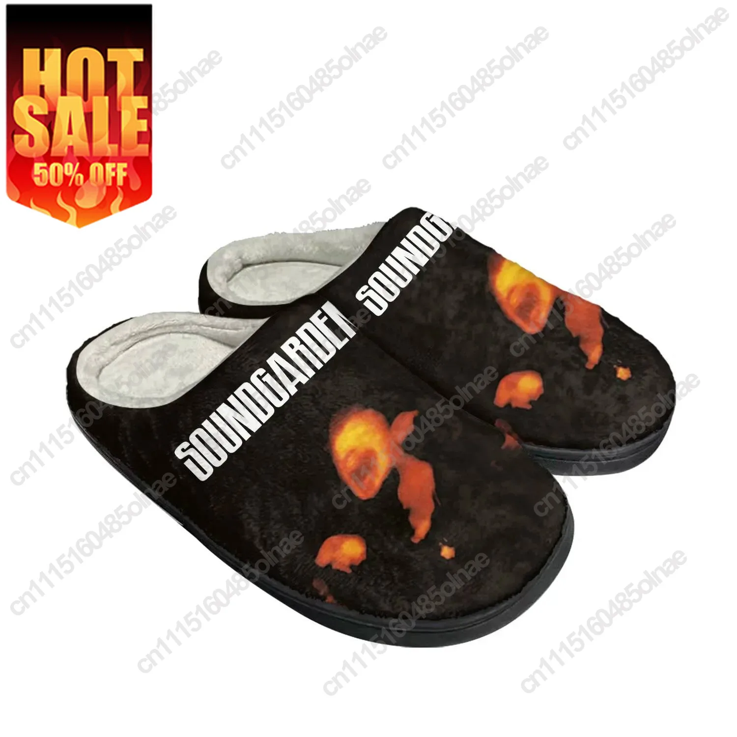 Soundgarden Rock Band Home Cotton Slippers Mens Womens Plush Bedroom Keep Warm Shoes Thermal Indoor Slipper Customized Shoe
