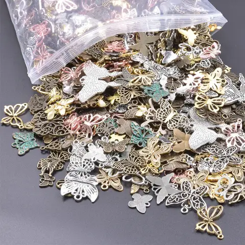 10/30/50/100 개/몫 멀티 스타일 나비 매력 펜던트 쥬얼리 만들기 용품 합금 소재 Diy 목걸이 귀걸이 액세서리