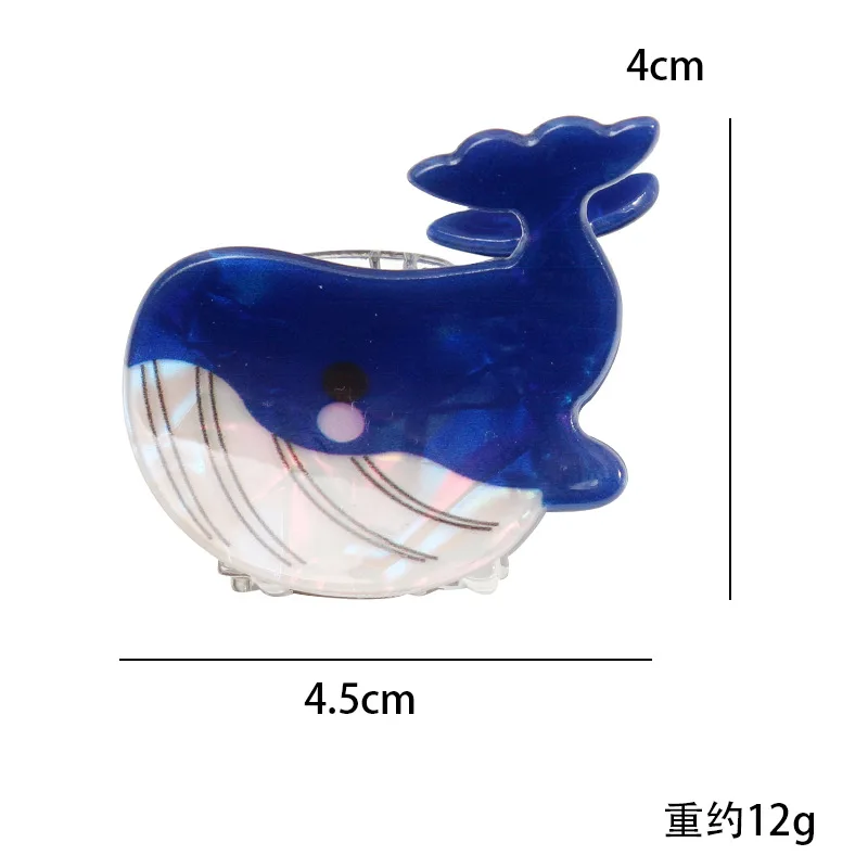 Ocean Small Hair Clip Marine Animal Set Whale Crab Jellyfish Conch Dolphin Seahorse Hair Accessories Hair Claw Clips for Girls