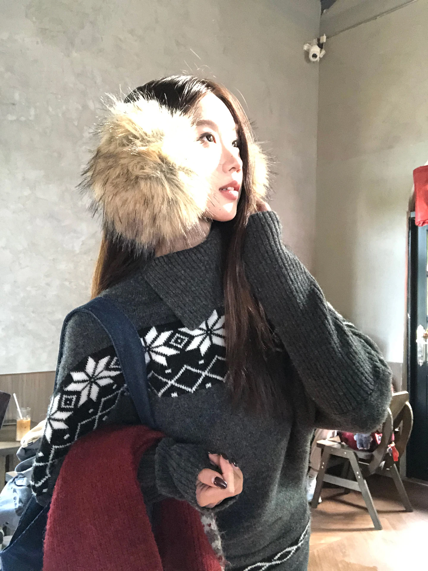 

Свободный женский вязаный свитер, зимний ленивый высококачественный свитер Foulard Island, свитер G Sle для поездок на работу, смесь полиэстера