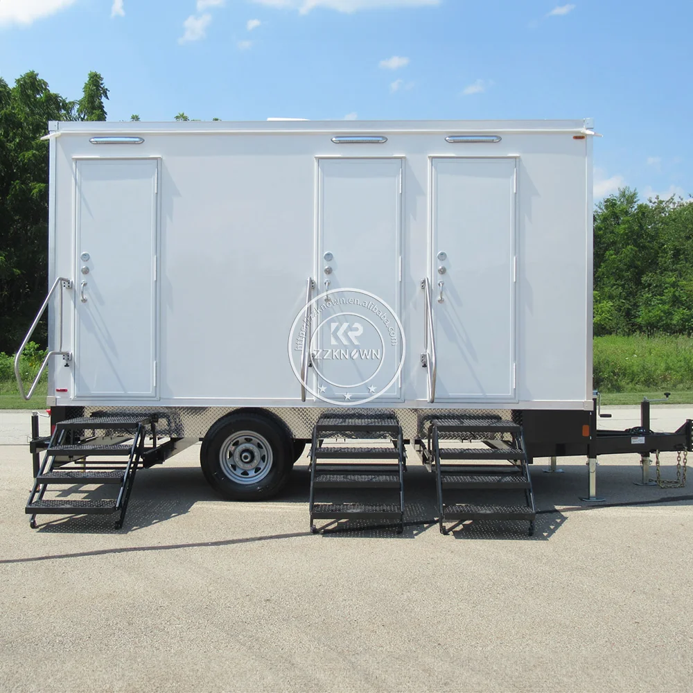 Luxury Mobile Seat Toilet Trailer On Wheel Outdoor Portable Bathroom Camping Toilet And Shower Room Price For Sale