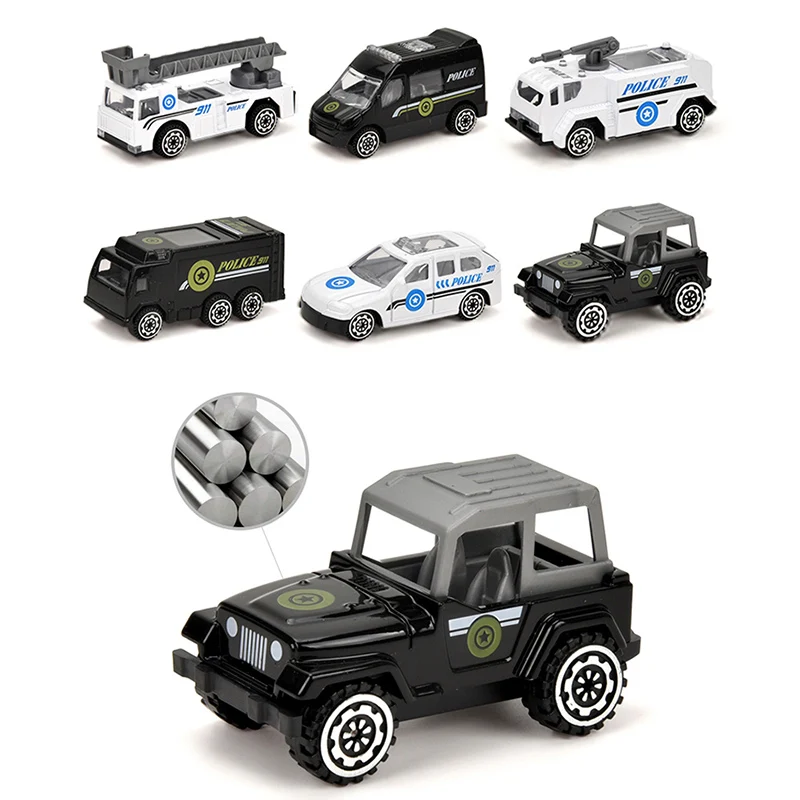 Police-themed zinc alloy car, thickened alloy car, with roadblock map, heavy feel, children's gift, Christmas, Thanksgiving and