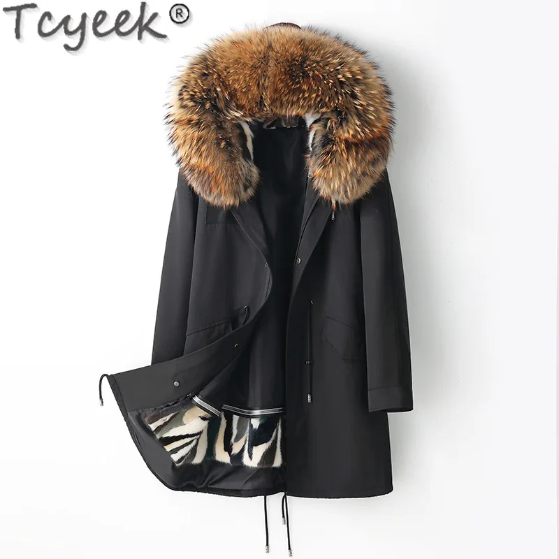 

Tcyeek Mink Real Fur Coat 2023 Winter Jackets for Women Fashion Whole Mink Liner Detachable Parka Womens Clothing Abrigo Mujer