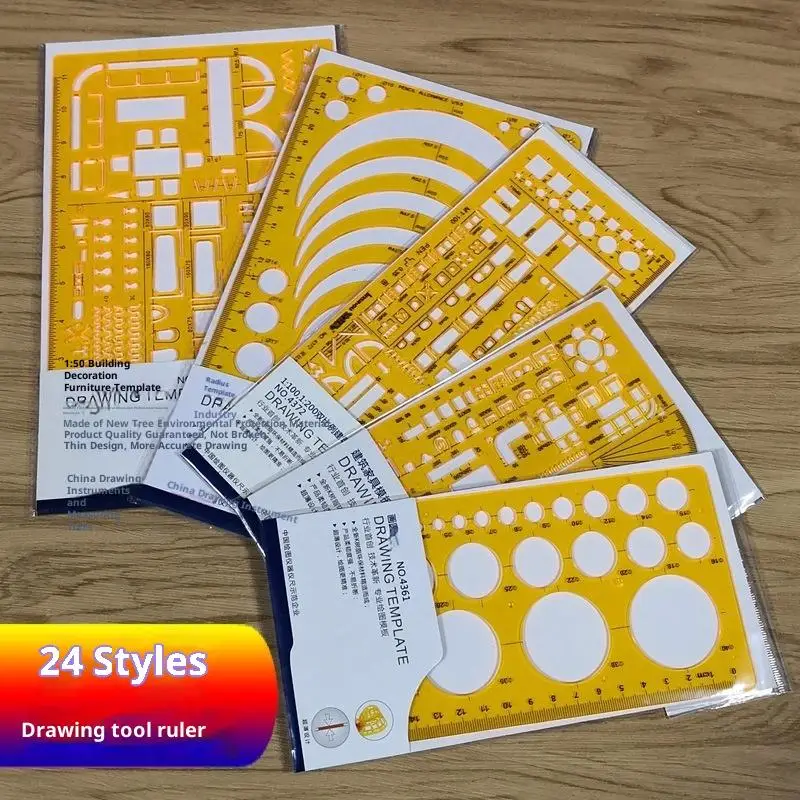 

1pcs Circular Oval Template Measuring Ruler Durable K Resin Drawing Design Furniture Architect Template Drafting Ruler