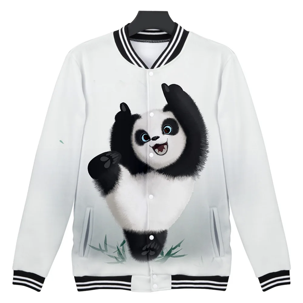 Animal Panda 3D Print Baseball Jacket Men Bomber Jacket Outerwear Streetwear Hip Hop College Baseball Uniform Casual Tracksuit