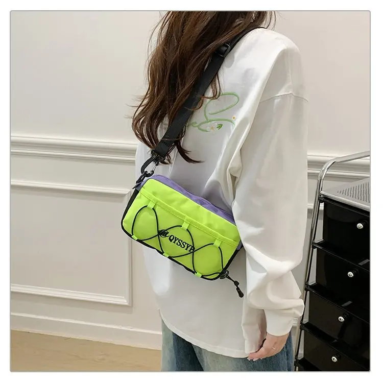 Women's Crossbody Bag with Elastic Bungee Straps, Nylon Material, Versatile Casual Style for Daily Wear Small Bag