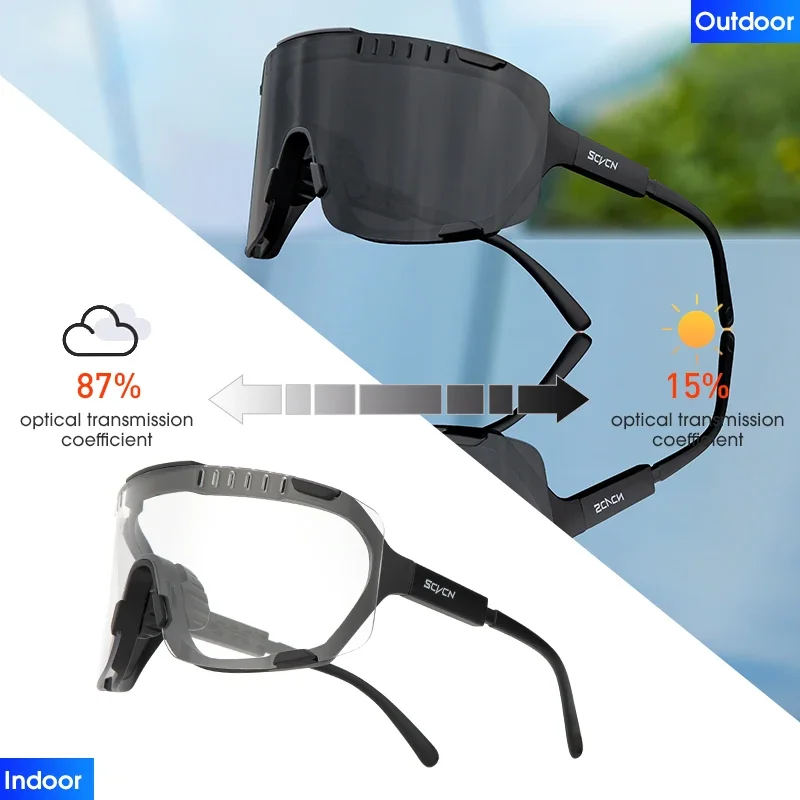 2024 Cycling Sunglasses Bike Eyewear Men Sports Bicycle Goggles Outdoor UV400 Women Cycling Glasses MTB Photochromic Sunglasses