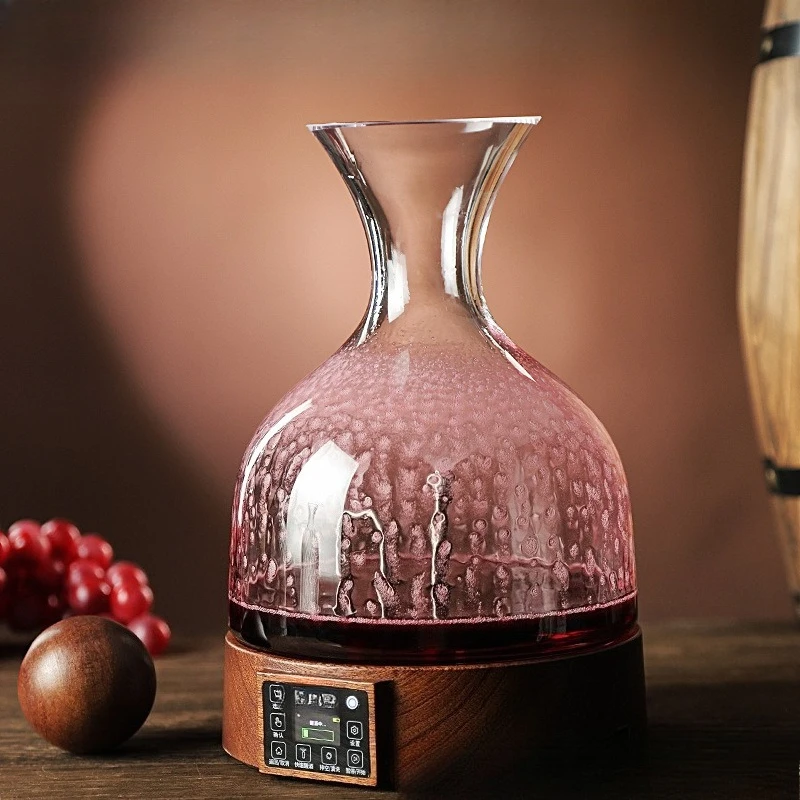 

Intelligent electric atomizing decanter, red wine set, crystal red wine jug, solid wood base, fast automatic decanting