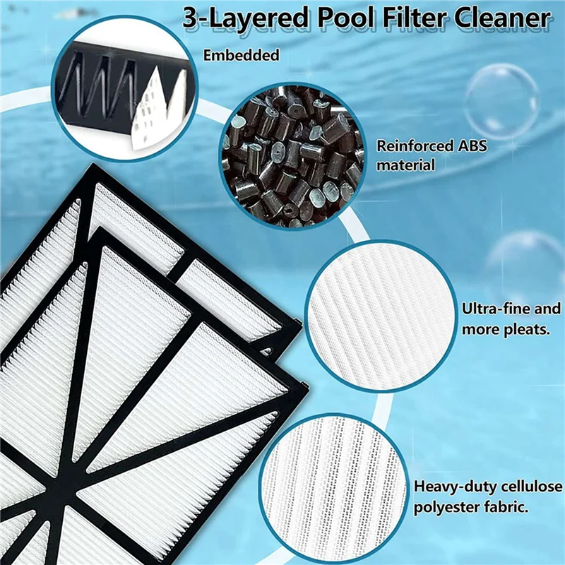 

8PCS Pool Cleaner Filters Washable RCX70101 For Tigershark For Sharkvac For Aquavac Robotic Pool Cleaner Accessories