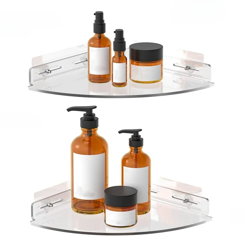 Triangle Storage Rack 2Pcs Wall Mount Floating Corner Shelf Bathroom Shelves For Kitchen Bedroom