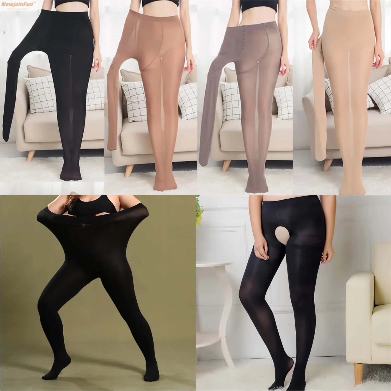 

120D Comfortable High Waist Pantyhose Lingerie Plus Size Fashion Open Crotch Sexy Sheer stocking Tights for Oversize Women