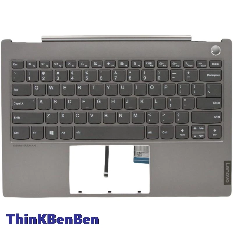 

US English Mineral Gray Keyboard Upper Case Palmrest Shell Cover For Lenovo ThinkBook 13s IML 5CB0W44302