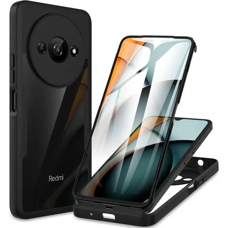 360-градусный встроенный защитный чехол для всего тела для Xiaomi Redmi A1 A2 A3 4G противоударный гибридный чехол из ПЭТ для Redmi 10 12 13 14C 360-градусный встроенный защитный чехол для всего тела для Xiaomi Redmi A1 A2 A3 4G противоударный гибридный чехол из ПЭТ для Redmi 10 12 13 14C