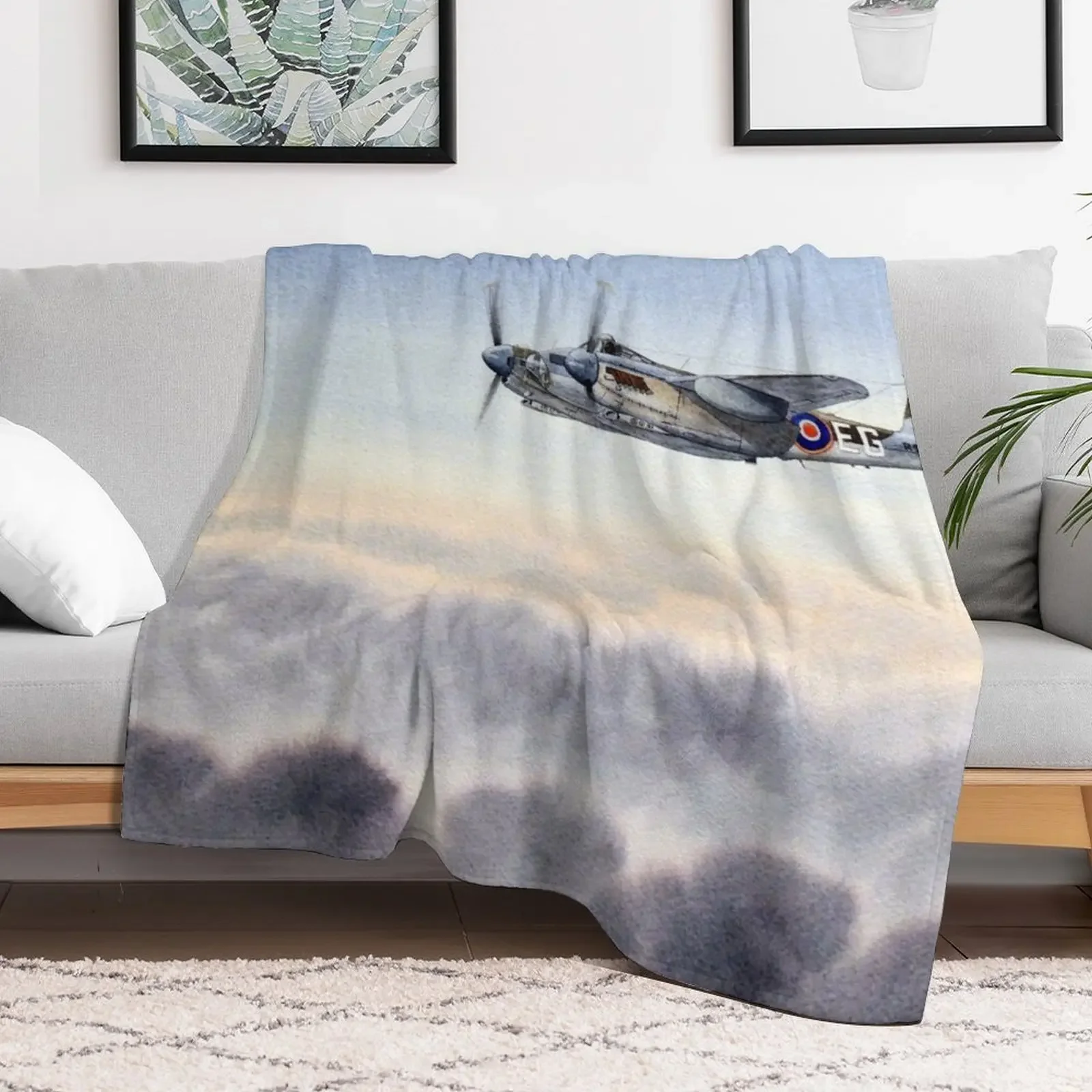 Mosquito Aircraft Throw Blanket Soft Extra Large Throw Beautifuls Weighted Blankets