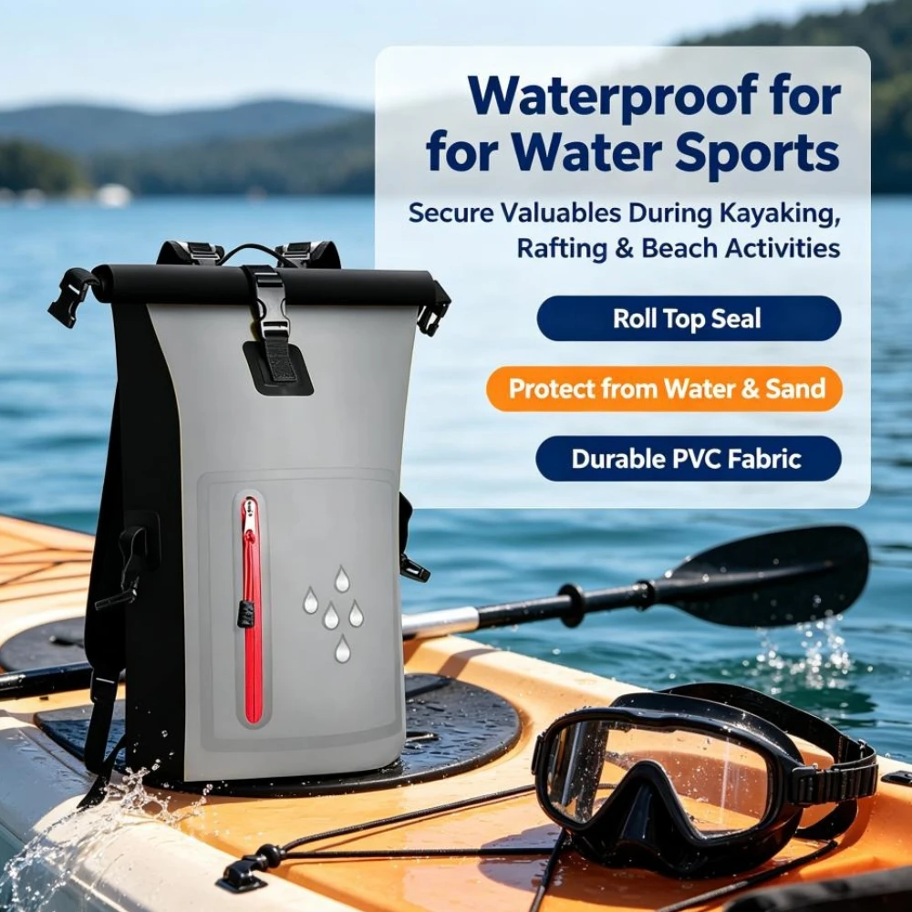 Large-capacity Waterproof Kayak Drifting Swimming Backpack Outdoor Multifunctional PVC Backpack Camping Swimming Backpack