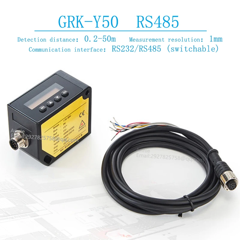 Measuring distance 0.2-50m IP67 OLED Digital CMOS Industrial Distance 100m Measurement Laser Displacement Sensor