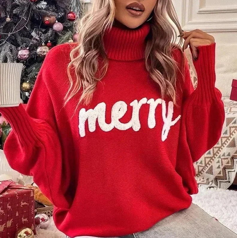 

2026 Spring Women's Knitted Sweater, Loose Elegant Pullover Jumper, Warm Trendy New Year Sweater, Cozy Oversized Female Top