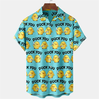 Fashion Trend Men's Shirts Duck Print Hawaiian Shirts For Men Summer Beach Casual Shirts Quick Dry Tops Oversized Funny Clothing