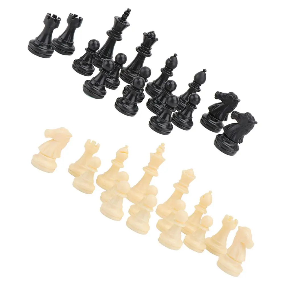 

1Set International Chess Pieces Plastic Unweighted Unique Design Replacement Game Set for Home School Tournament Chess Sets