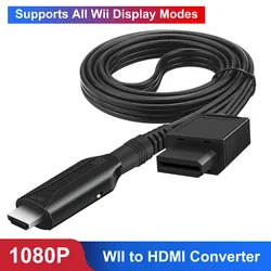 Adaptador Conversor WII para HDMI, Full HD 1080P, Cabo de Vídeo Wii2HDMI para Monitor HDTV PC