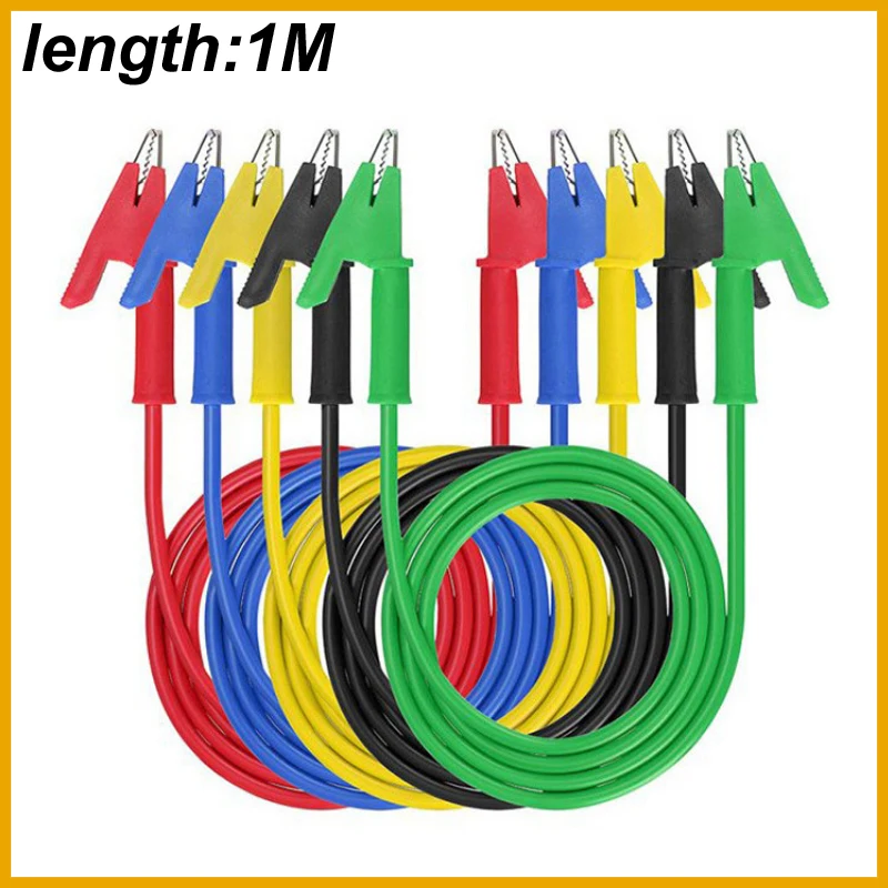 New 2026 1M Stackable Dual 4mm Banana Plug to Banana Plug Multimeter Test Leads Cable Kit 1000V/20A 5 Colors Alligator Clip