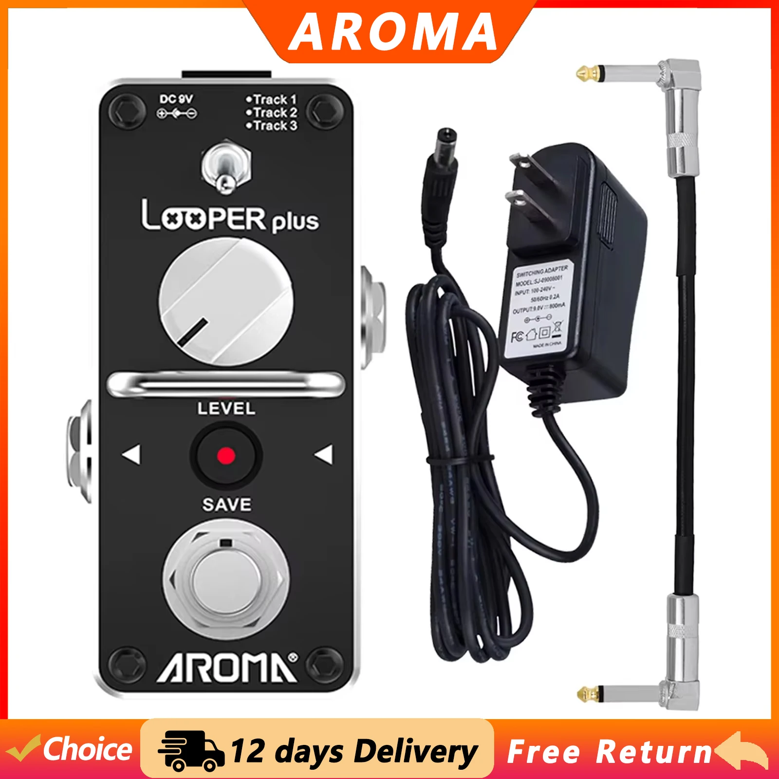 AROMA Guitar Looper Plus Effect Pedal 60 Minutes Unlimited Overlay Recordings Buffer Bypass Electric Guitar Pedal ALP-3S